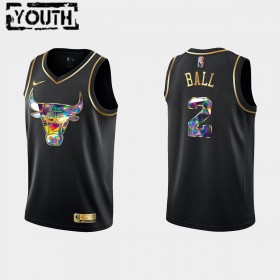 Dres Chicago Bulls Lonzo Ball 2 Nike 2021-22 Crno Golden Edition 75th Anniversary Diamond Swingman - Dječji